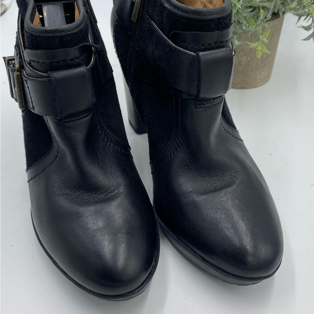 Womens Clarks Lida Dallas Block Heel Ankle Boots, Black Leather/suede Sz 9M - Picture 4 of 14